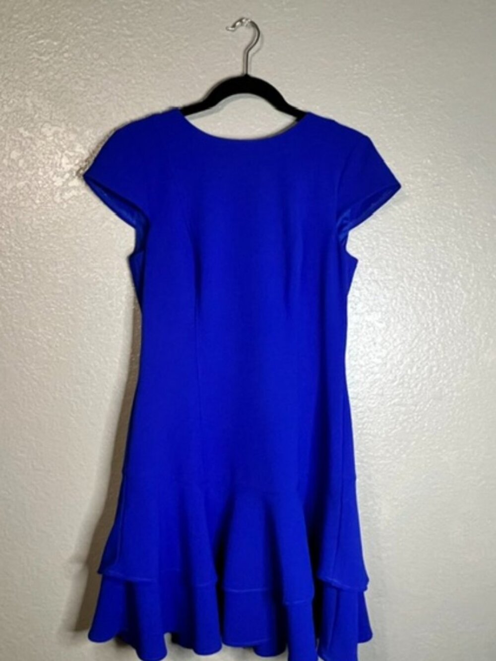 Eliza J Cobalt Blue Ruffle Hem Fit & Flare Dress Size 6
